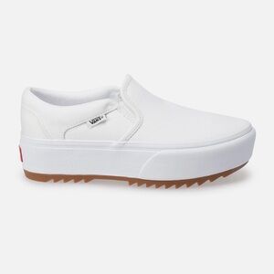 BRAND NEW!! Vans Women's White Platform Slip-On Sneakers